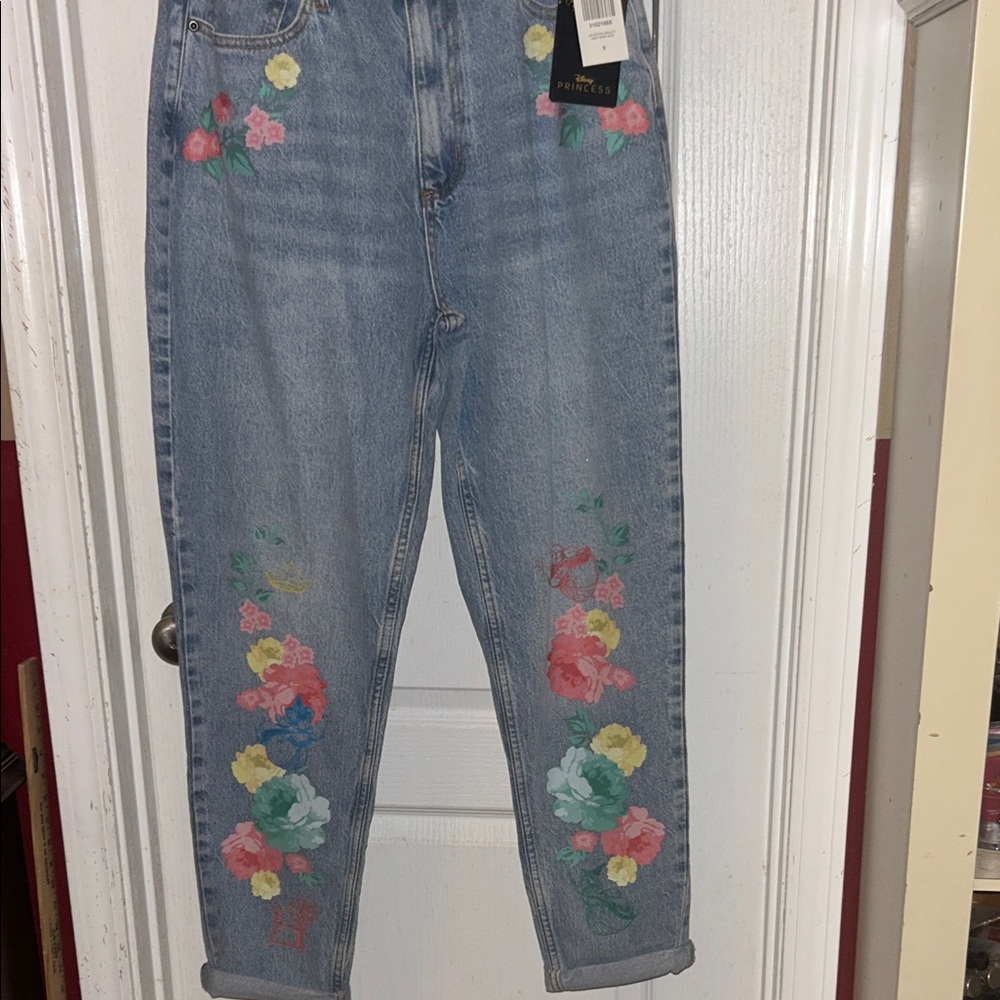 HP🎊Princess Aurora Floral Mom Jeans